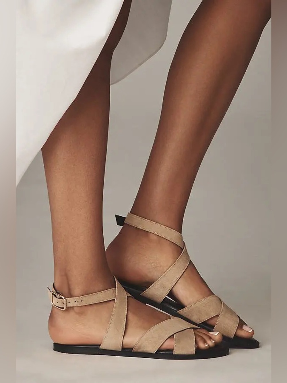 $198 KYMA “Patmos X Sandals” Flats in Suede Leather, EU 37, US 6.5